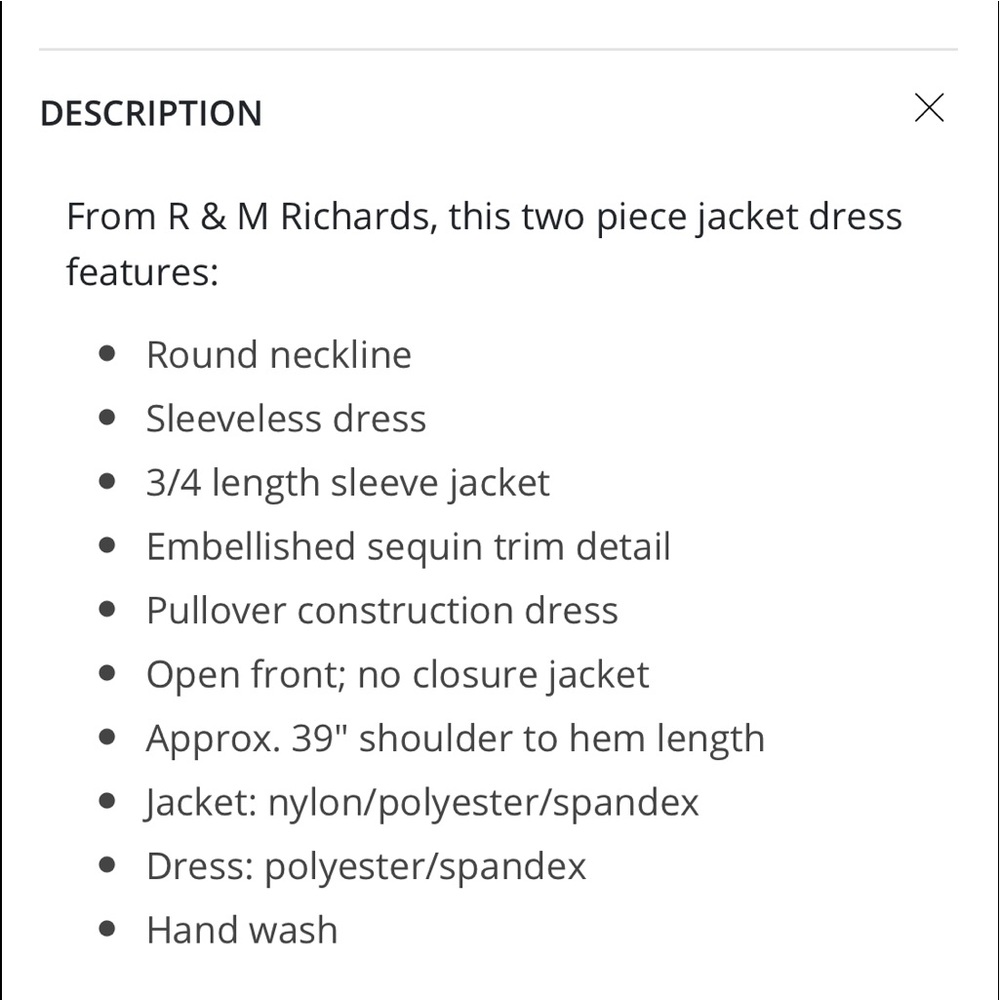 NWT! R & R RICHARDS DRESS & JACKET PEACOCK SIZE 8 - Picture 7 of 8